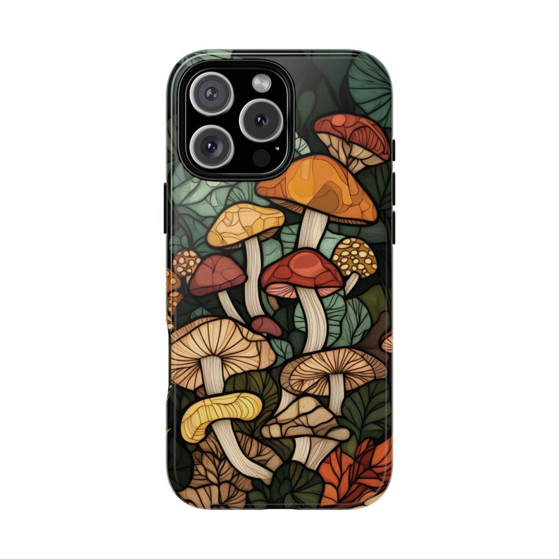 Stained Glass Mushroom Phone Case CottageCore Mosaic iPhone 17 16 15 14 13 12 Air Pro Max Plus Samsung Galaxy S26 S25 Ultra Google Pixel 9 9 image 7