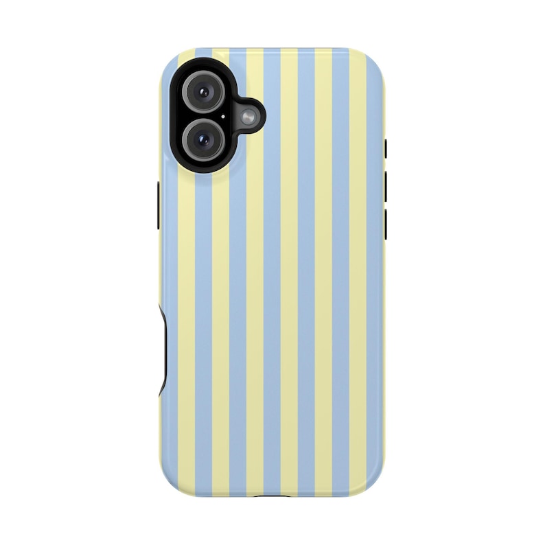 MagSafe Compatible Butter Yellow Blue Striped Phone Case Summer Spring Stripes iPhone 17 Air Pro Max Plus Case iPhone 16 15 14 Pro Max Plus afbeelding 10