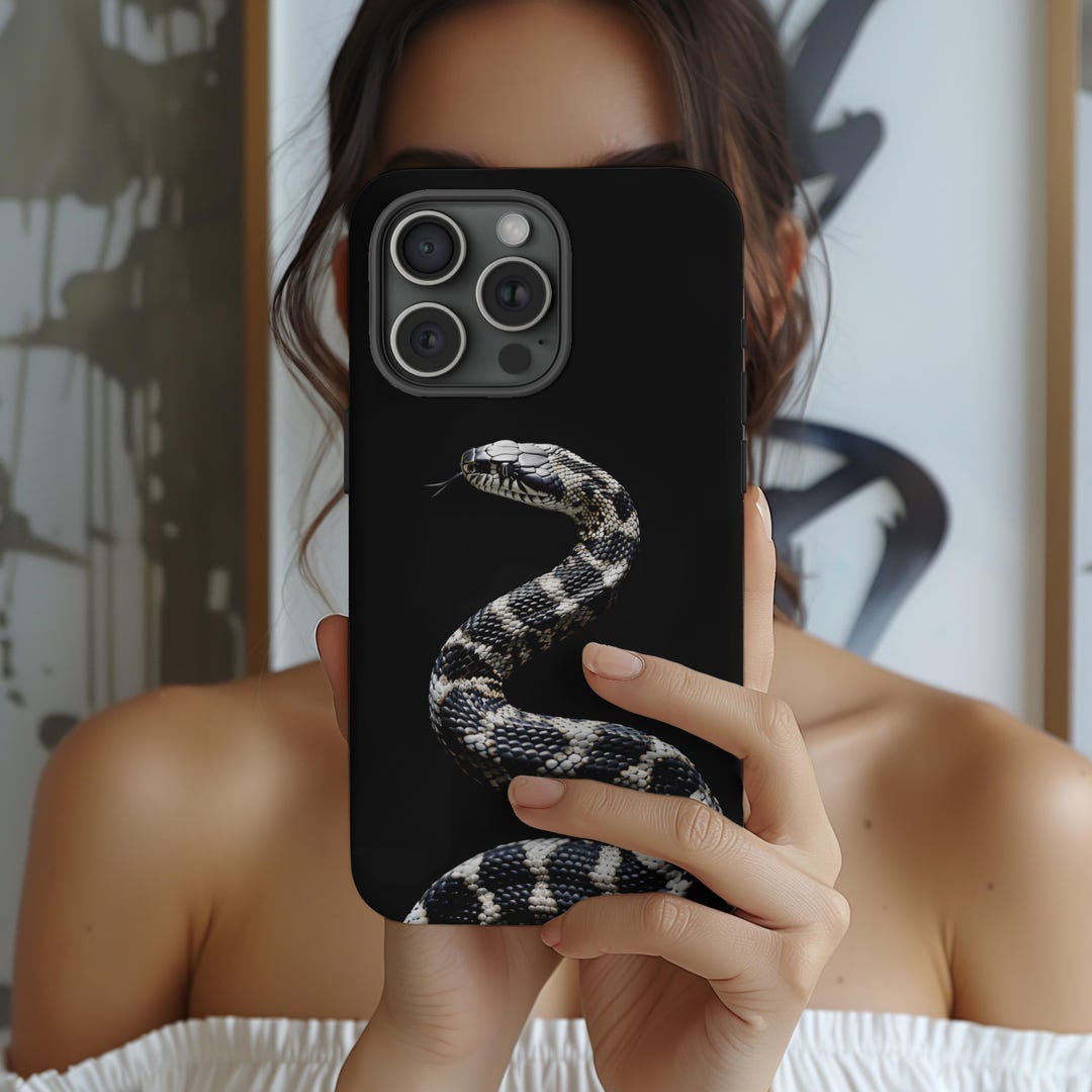 Luxurious Black Gold Snake Phone Case for IPhone 17 16 Plus 15 14 13 12 11 Pro Max Mini X XR Unique Dragon Shockproof Back Cover - 202192403