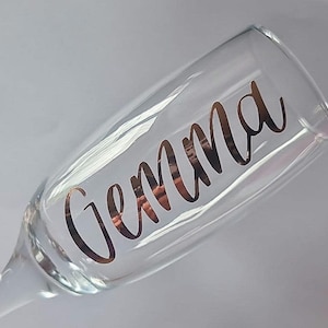 Personalised Vinyl Decal Stickers for Champagne Flute Glasses Wedding Hen Party Birthday Prom