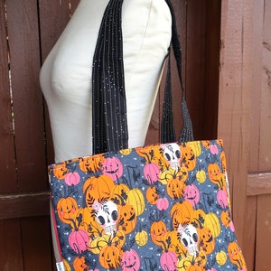 Lunch Bag XL Halloween Spooky Skulls and Pumpkins 画像 2