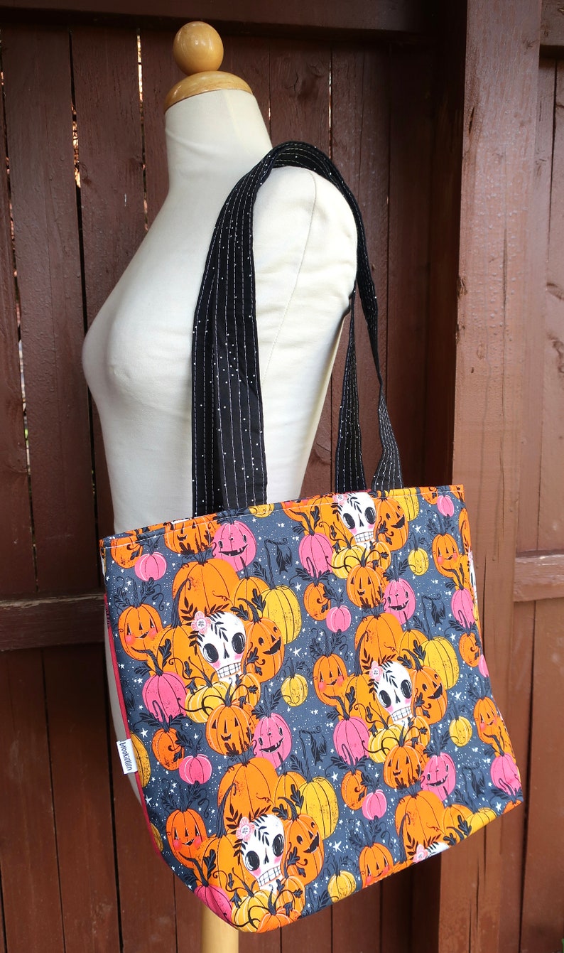 Lunch Bag XL Halloween Spooky Skulls and Pumpkins 画像 2