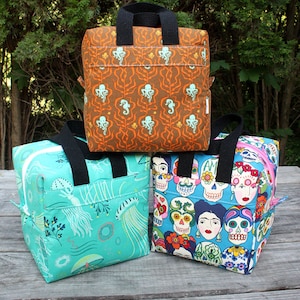 Insulated Lunch Bag Lunch Box Cooler Square Custom Pick Your Own Fabric