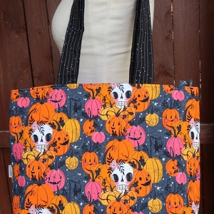 Lunch Bag XL Halloween Spooky Skulls and Pumpkins 画像 6