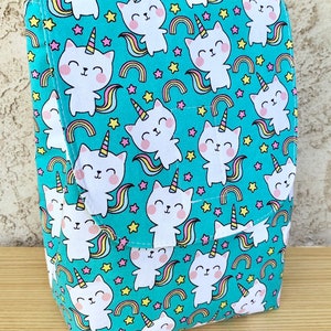 Insulated Lunch Bag Lunch Tote Unikitties and Rainbows Ready to Ship image 1