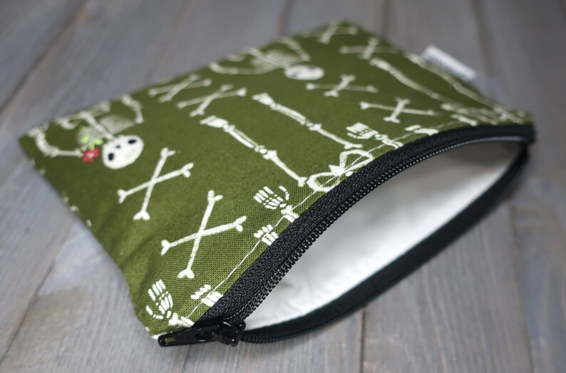 Reusable Snack Bag Makeup Bag Dog Treat Waterproof Skeleton Garden Ready to Ship image 2