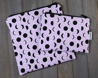 Reusable Sandwich Bag and Snack Bag Set of 2 Moon Phases Ready To Ship