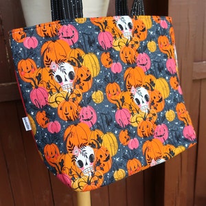 Lunch Bag XL Halloween Spooky Skulls and Pumpkins 画像 1