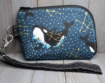 Wristlet Curved Wallet Small Orcas Skates Ready to Ship