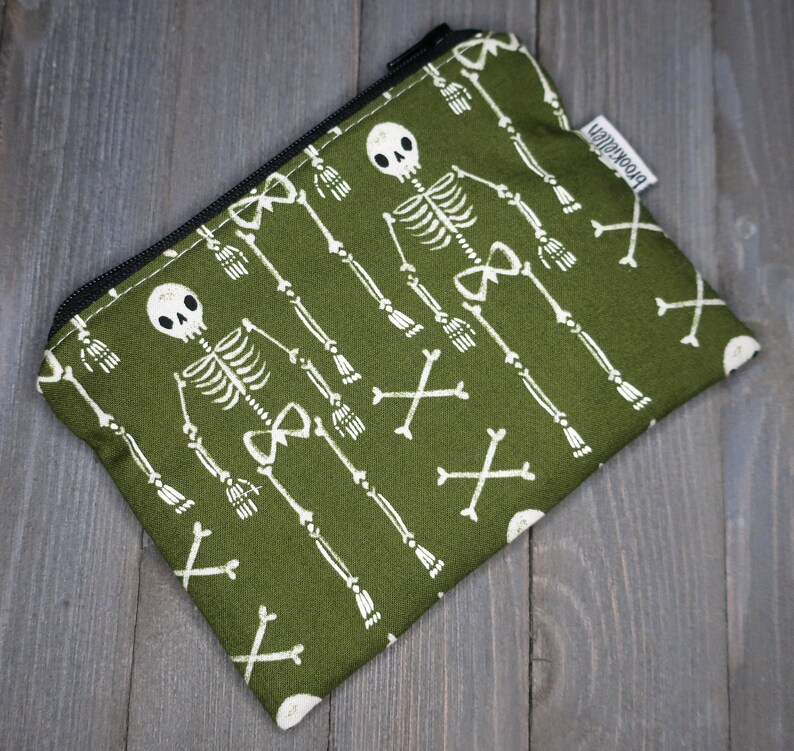 Reusable Snack Bag Makeup Bag Dog Treat Waterproof Skeleton Garden Ready to Ship image 3