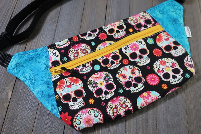 Fanny Pack Hip Bag Sugar Skulls Ready To Ship image 5