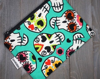 Reusable Snack Bag Makeup Bag Dog Treat Waterproof Sugar Skulls Ready to Ship