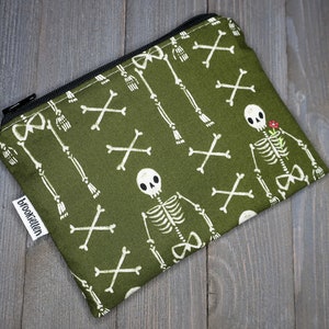 Reusable Snack Bag Makeup Bag Dog Treat Waterproof Skeleton Garden Ready to Ship image 1