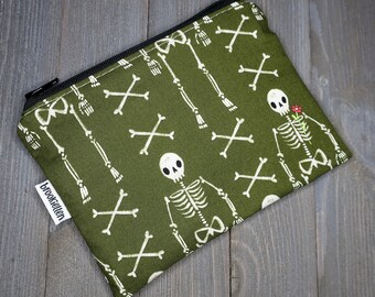 Reusable Snack Bag Makeup Bag Dog Treat Waterproof Skeleton Garden Ready to Ship