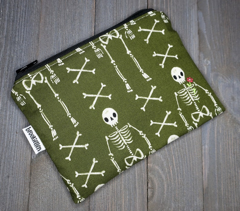 Reusable Snack Bag Makeup Bag Dog Treat Waterproof Skeleton Garden Ready to Ship image 1