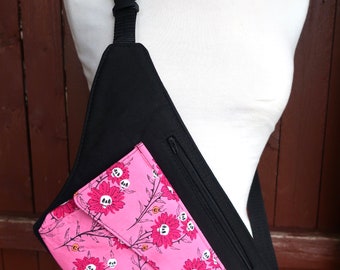 Hip Bag Spooky Skull Floral Ready To Ship