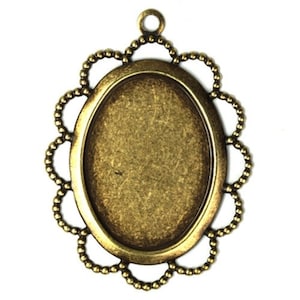 Engastes de filigrana Buey de latón ovalado de 25x18 mm (3) FI444