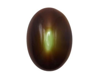 Vintage Glass Cabochons Two Toned Brown Green 18x13mm Western Germany Peaked Top (4) VGC550