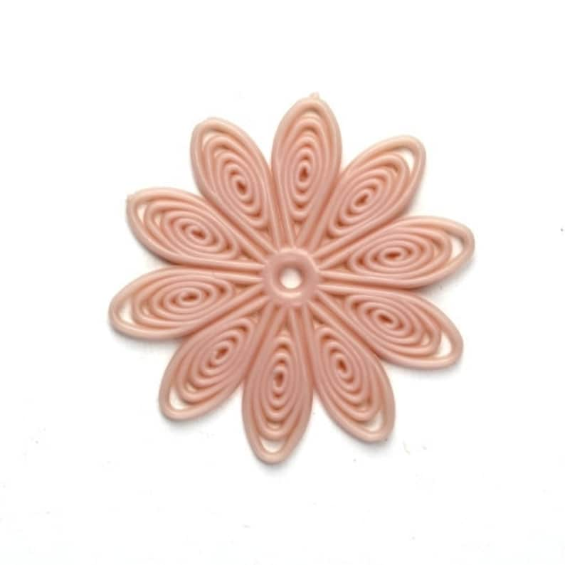 Flexible Plastic Filigree Flowers 35mm Vintage Rose 4 PB058 image 1