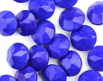 Vintage glazen stenen puntige achterkant Chaton 48SS 11,5 mm ondoorzichtig blauw (8) VGC367