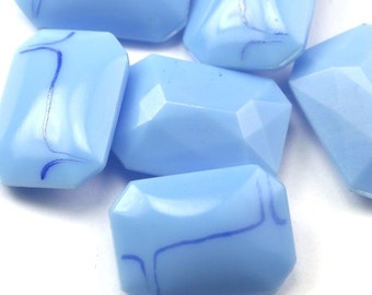 Vintage Glass Stones Octagon 18x13mm Light Blue (4) VGC267