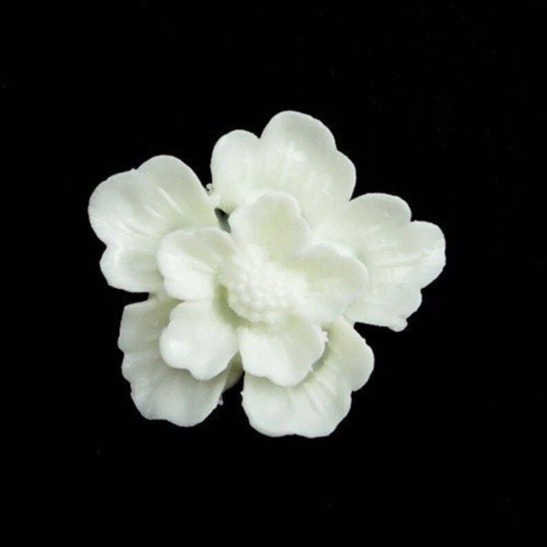 Plastic Sakura Flower Cabochons White 22mm 4 PC105 image 2