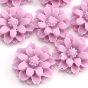 Flower Cabochons Plastic Chrysanthemum 12mm Lilac (6) PC118