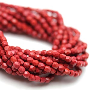 Czech Glass Beads Fire Polished Faceted Rounds 3mm Burnt Umber (50) CZF986