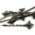 Filigree Bobby Pins 17mm Diamond Pad Antiqued Brass (8) FI552