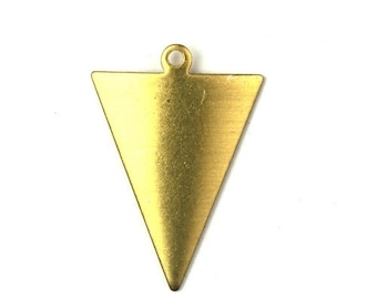 Charms Arrowhead Dapped Geometric Shape Raw Brass Pendant 26x18mm (6) CP136