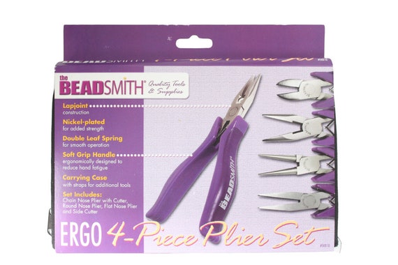 Jewelry Making Pliers 4 Piece Set Beadsmith Ergonomic With Case