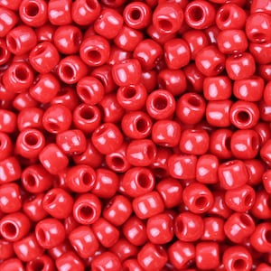 6/0 TOHO Round Glass Seed Beads Opaque Cherry Red (10 grams) TH023-R