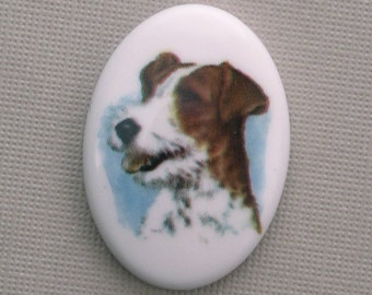 Plastic Dog Cameo Cabochon 25x18mm Style 6 (1) IC024