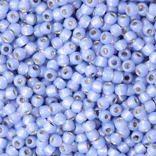 8/0 TOHO Round Glass Seed Beads Silver Lined Milky Sapphire (10 grams) TH154-R