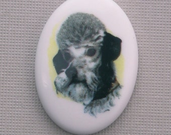 Plastic Dog Cameo 25x18mm Poodle Style 1 Pet (1) IC019