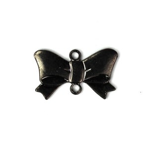 Bow Link Charms 16x10mm Pendant Ribbon Gunmetal (3) CP092