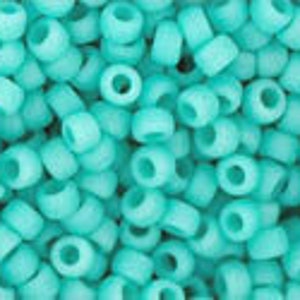 11/0 TOHO Round Glass Seed Beads Opaque Frosted Turquoise 10 grams TH005-R image 2