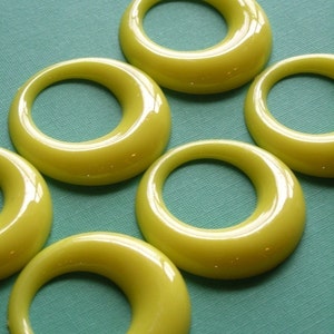 Vintage Beads Plastic Yellow Hoops Flat Back Jewelry Making Supplies VPB176