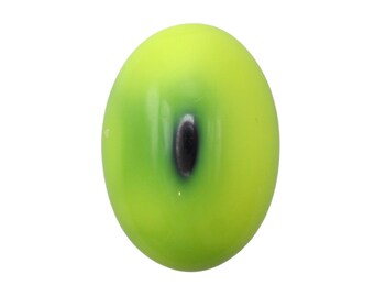 Vintage Glass Cabochons Two Toned Yellow Black 18x13mm Western Germany Lime Green Peaked Top (4) VGC551