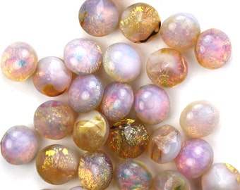 Vintage Glass Stones Pointed Back 35ss Harlequin Opal Chaton Rhinestones German (8) VGC437