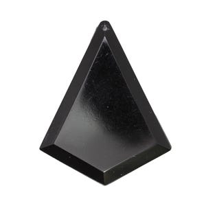 Vintage Drop Pendant Lucite Western Germany Charm Black Shield Kite 43mm Beveled (2) VCP123