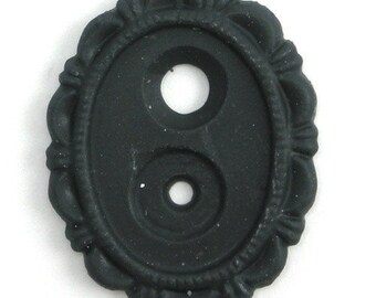 Plastic Decorative Setting 18/13mm Matte Black (4) FI182