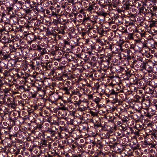 11/0 TOHO Round Glass Seed Beads Gold Lustered Lilac (10 grams) TH007-R