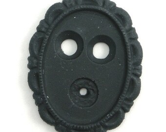 Plastic Decorative Setting 25/18mm Matte Black (2) FI181