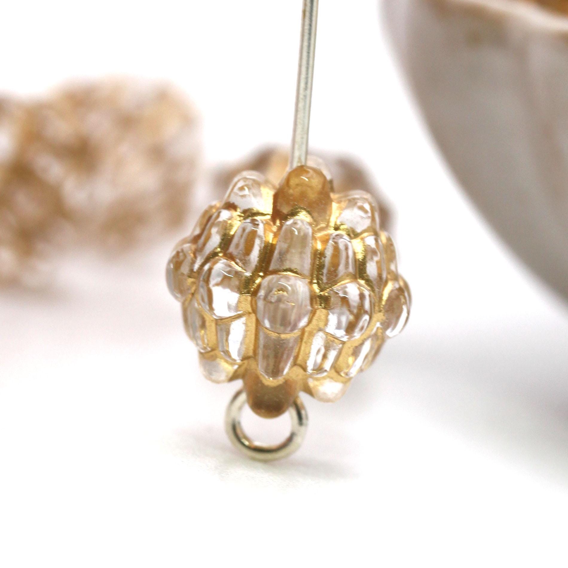 Bumpy Crystal Gold Etched Bumpy Round Acrylic Beads 12mm Clear Berry ...