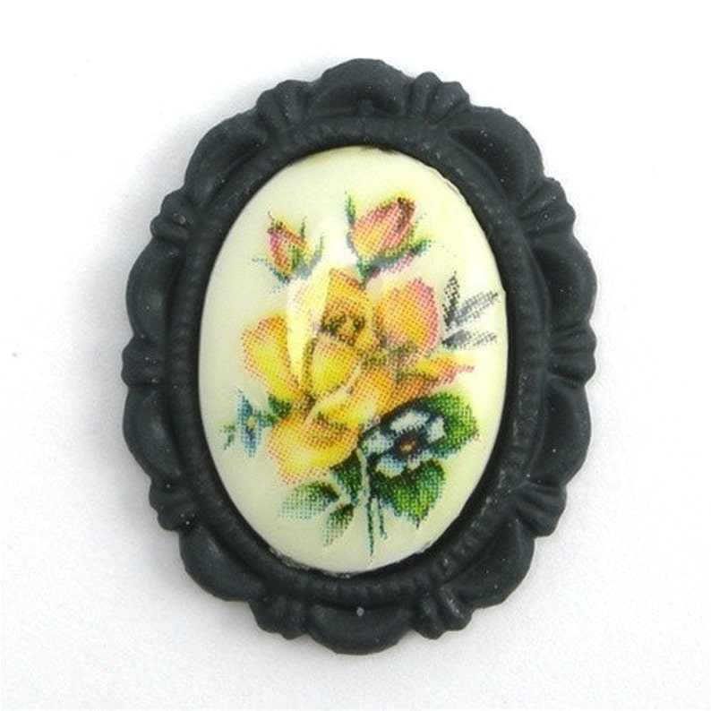 Plastic Decorative Setting 18/13mm Matte Black 4 FI182 image 2