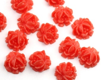 Vintage Style Rose Cabochons 6,5mm sehr klein (8) PC034