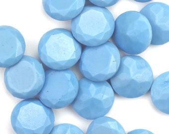 Vintage glazen stenen puntige achterkant Chaton 48SS 11,5 mm ondoorzichtig Lt blauw (8) VGC366