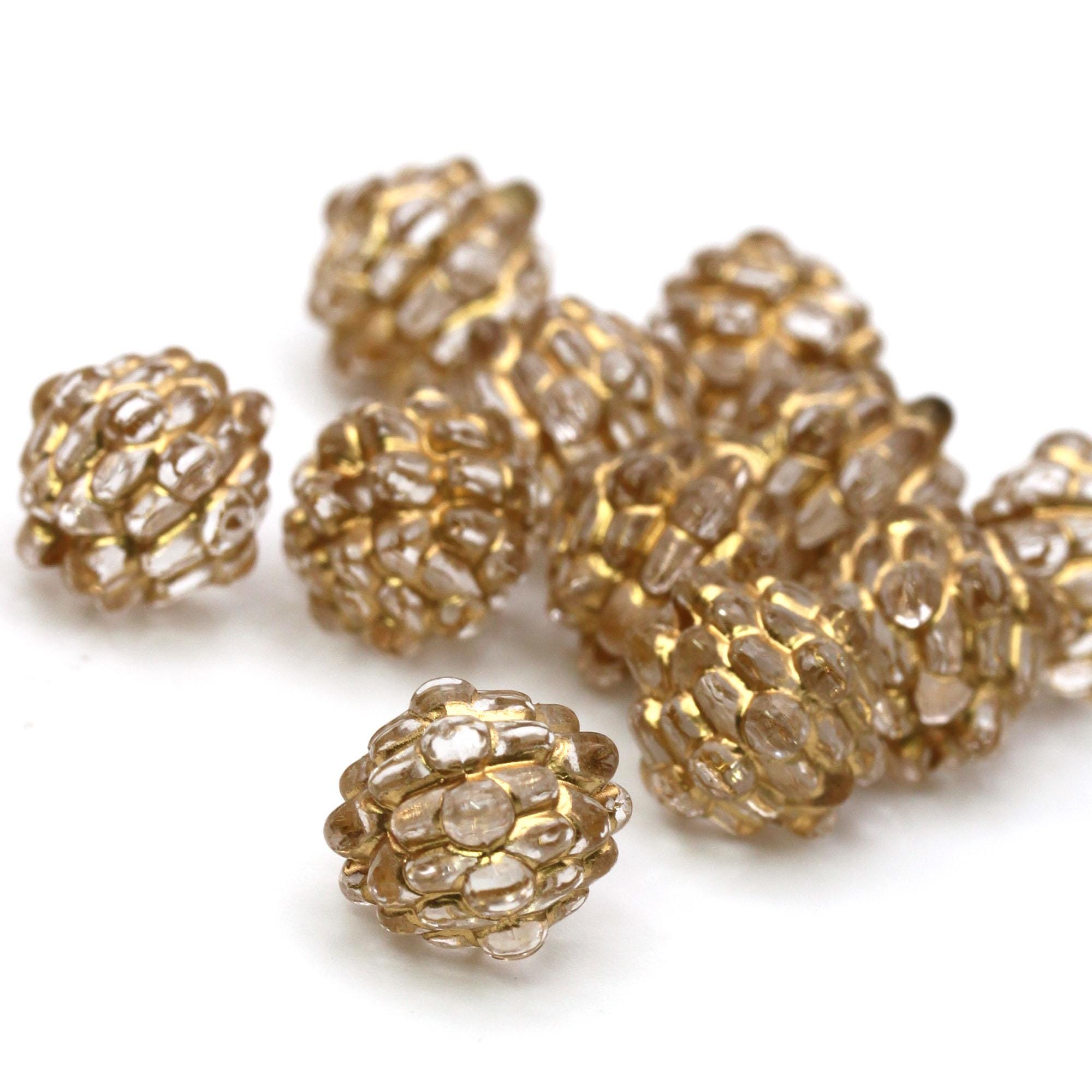 Bumpy Crystal Gold Etched Bumpy Round Acrylic Beads 12mm Clear Berry ...