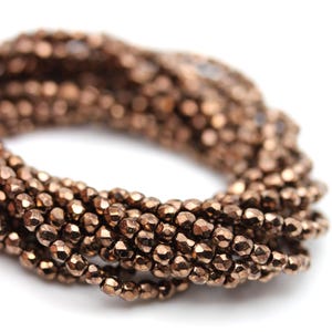 Czech Glass Beads Fire Polished Faceted Rounds 3mm Bronze (50) CZF996